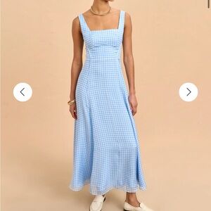 WORN ONCE La Ligne Talitha Gingham Midi Dress